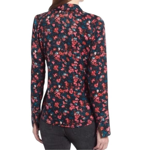 Something Navy Pink Rosebud Painterly Roses Top NWT Size XXL - Picture 2 of 9